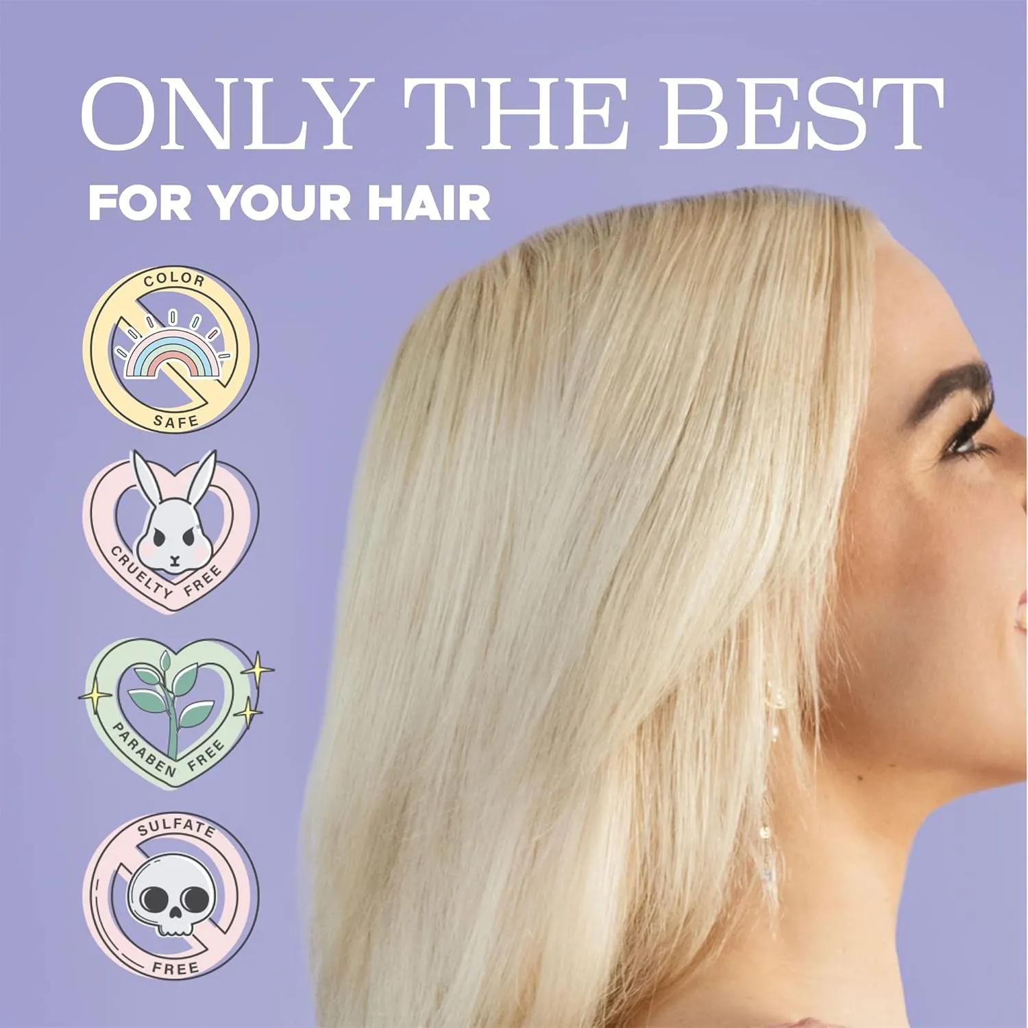 Luseta Purple Shampoo for Women - Blonde, Grey, Color Treated, Curly and Damaged Hair - 16.9oz, Sulfate & Paraben Free