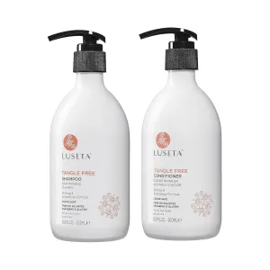 Luseta Tangle Free Routine Shampoo & Conditioner Set for Women and Men Sulfate Free Shampoo and Conditioner for Detangling with Keratin and Argan Oil, Color Safe for Curly and Wavy Hair 2 x 16.9oz