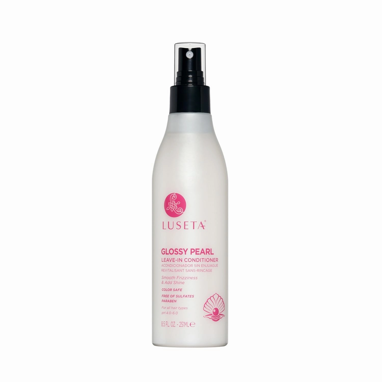Luseta Glossy Pearl Leave in Conditioner Moisturize and Hydrate Hair Add Shine Repair Damaged Hair Reducing Dryness Sulfate Free for Women and Men 8.5oz