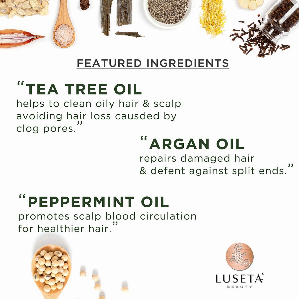 Luseta Tea Tree & Argan Oil Detangling Shampoo & Conditioner Set, 2 x 33.8 Oz