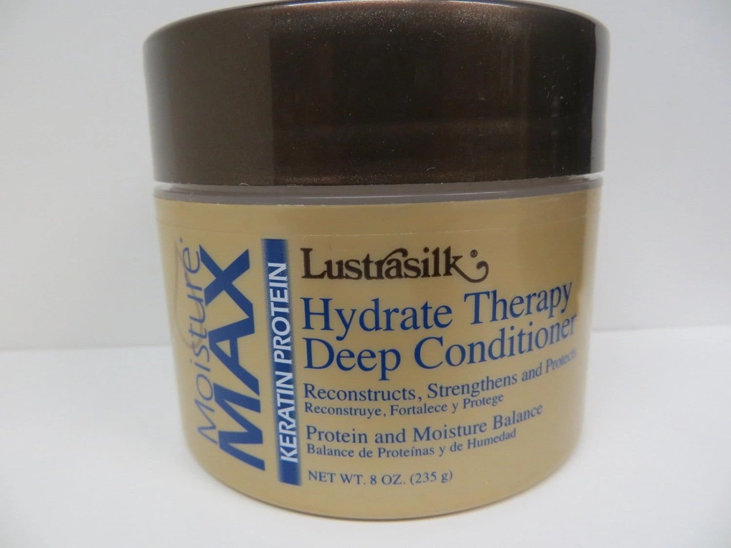 Lustrasilk Moisture Max Keratin Protein Hydrate Therapy Deep Conditioner 8oz AND Nicka K Brightening Essence Mask