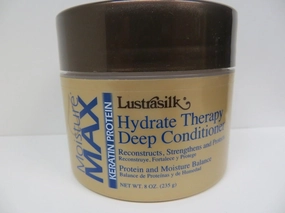 Lustrasilk Moisture Max Keratin Protein Hydrate Therapy Deep Conditioner 8oz AND Nicka K Brightening Essence Mask