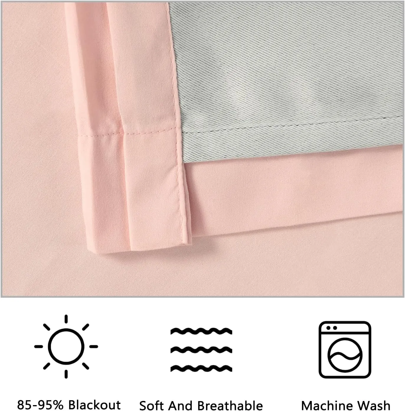 Luxurious Peach Pink Blackout Curtains with 3 Rows of Handmade Butterfly Flower Ruffles, Room Darkening and Soundproof Window Curtain 54" x 84", 2 Panels, Machine Washable (LQ-37)