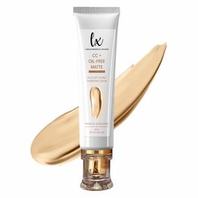 Lx Blend CC  Cream | Oil-Free Matte Foundation with SPF 40 | Full Coverage, Anti-Aging, Long-Wear Hydrating Makeup for Oily Skin | Fragrance-Free, Shine Control, 1.08 FL OZ