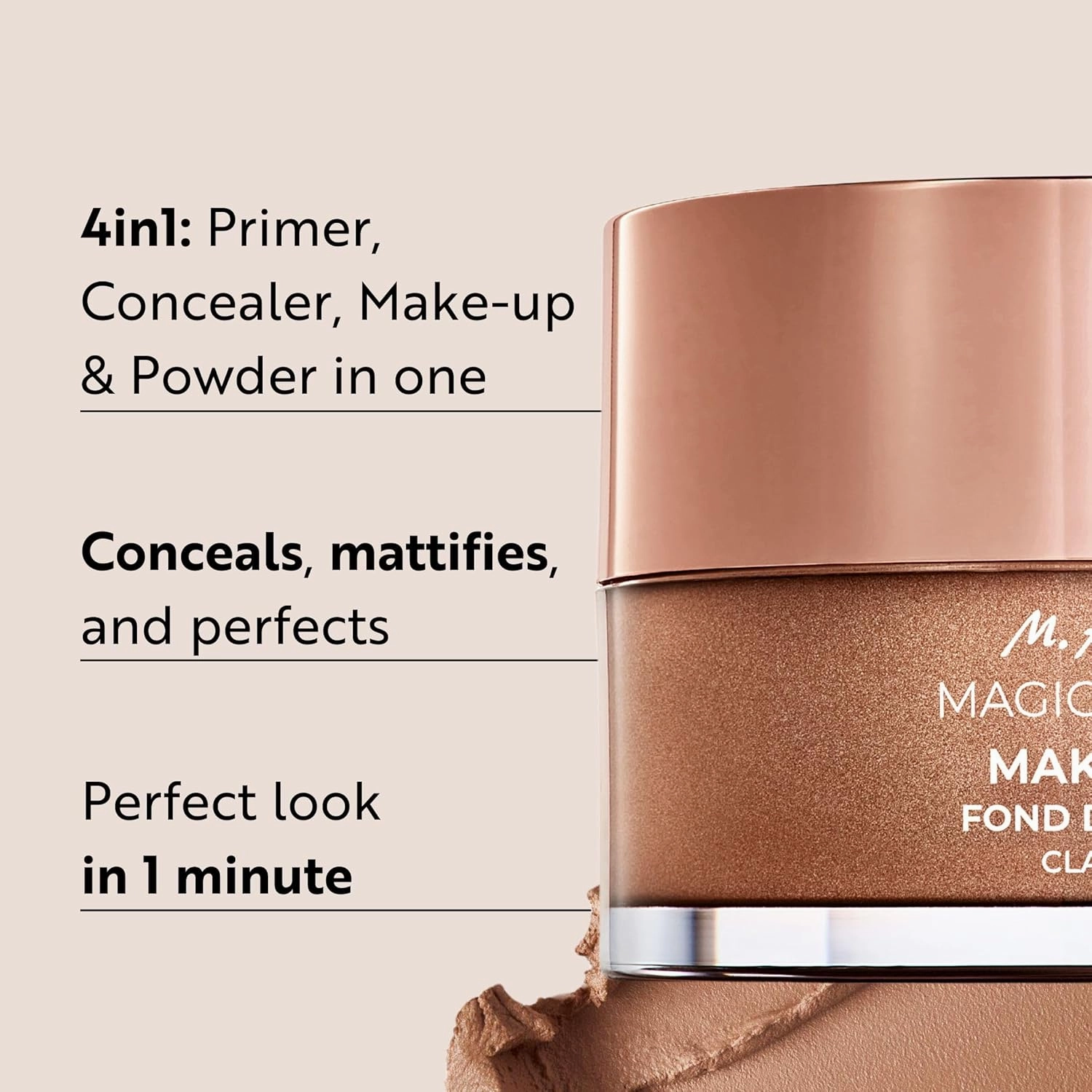 M. Asam Magic Finish Make-Up Mousse (1.01 Fl Oz) – 4in1 Primer, Foundation, Concealer & Powder With Buildable Coverage, Hides Redness And Dark Spots, Vegan, For Light To Medium Skin Tones