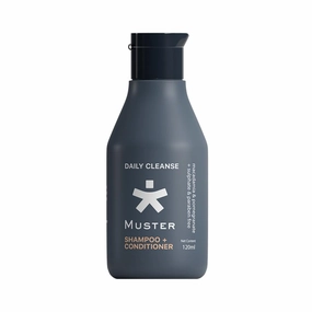 M.u.s.t.e.r Deep Cleanse Shampoo Plus Conditioner for Men | Sulphate Free and Paraben Free | Macadamia and Pomegranate Extracts | 2-in-1 Shampoo Conditioner For Nourishing For All Hair Types 120ml.