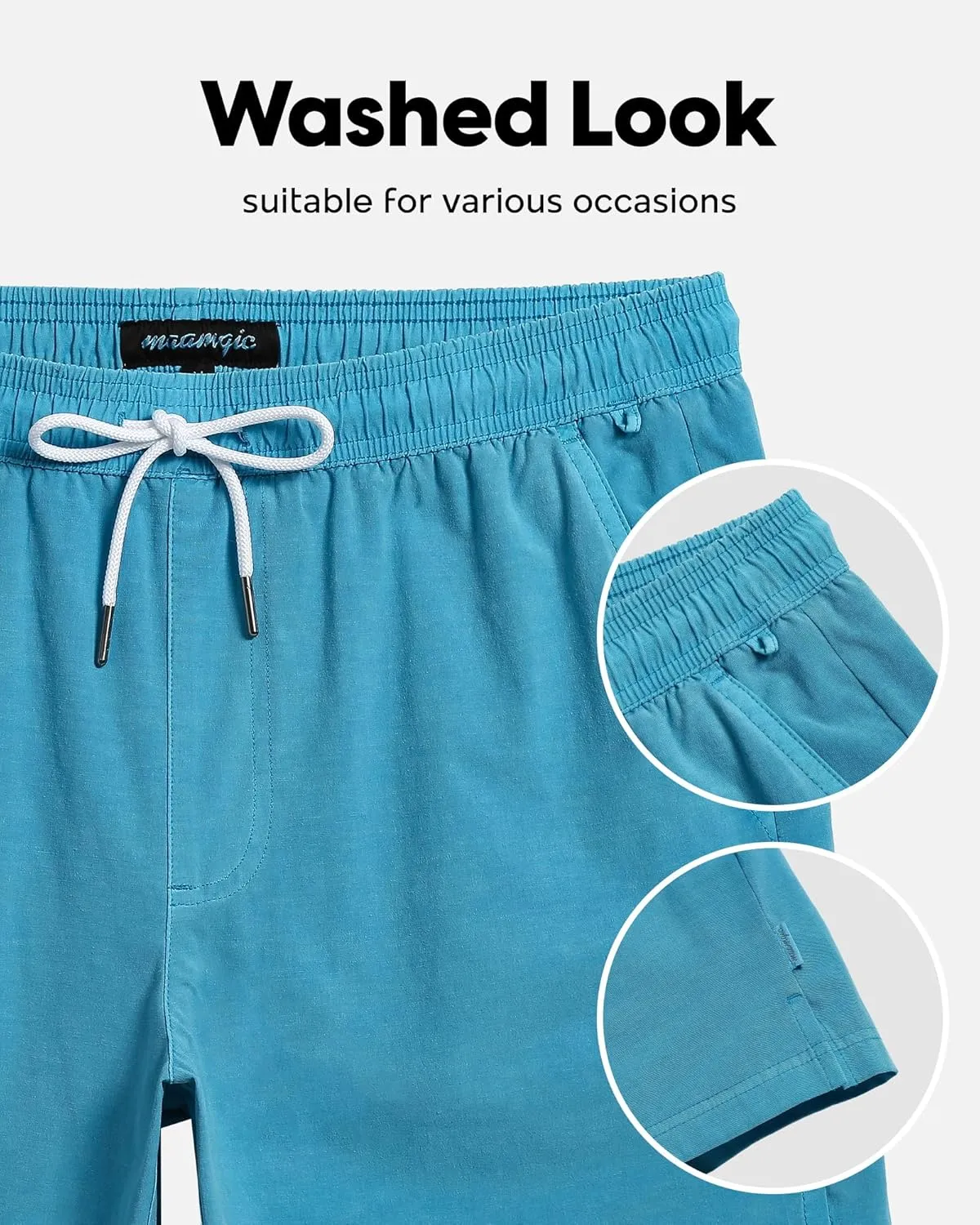 maamgic Men's Swim Trunks with Compression Liner 5.5 inch Beach Shorts Quick Dry Bathing Suits with Zipper Pocket