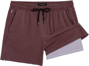 maamgic Men's Swim Trunks with Compression Liner 5.5 inch Beach Shorts Quick Dry Bathing Suits with Zipper Pocket