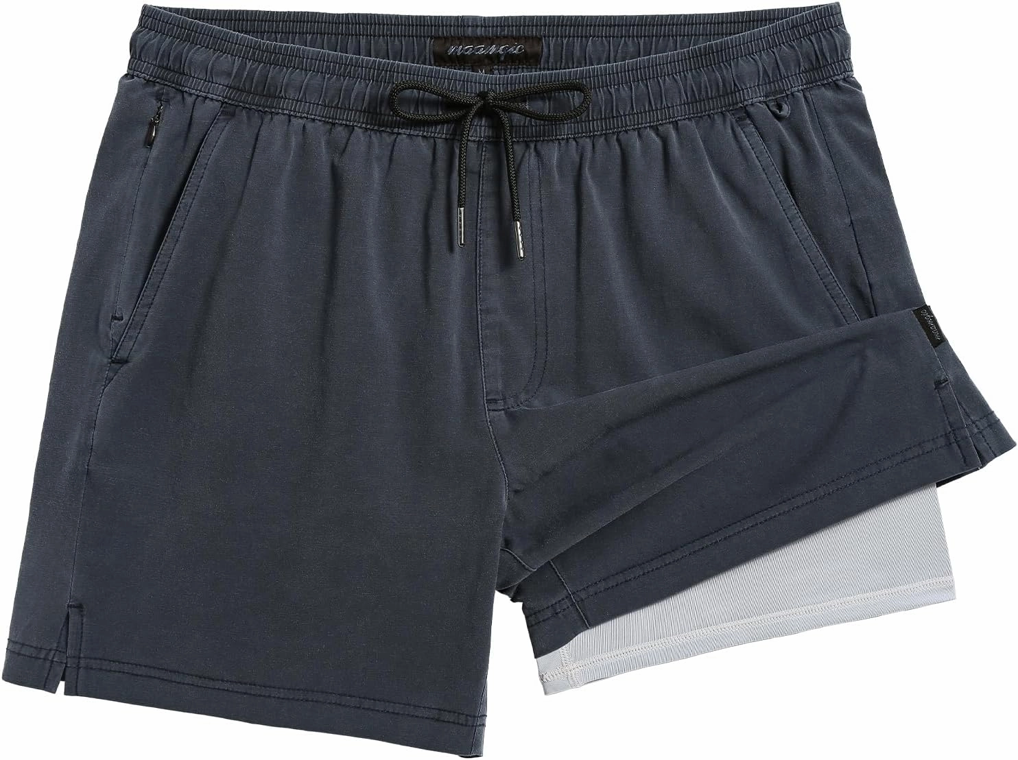 maamgic Men's Swim Trunks with Compression Liner 5.5 inch Beach Shorts Quick Dry Bathing Suits with Zipper Pocket