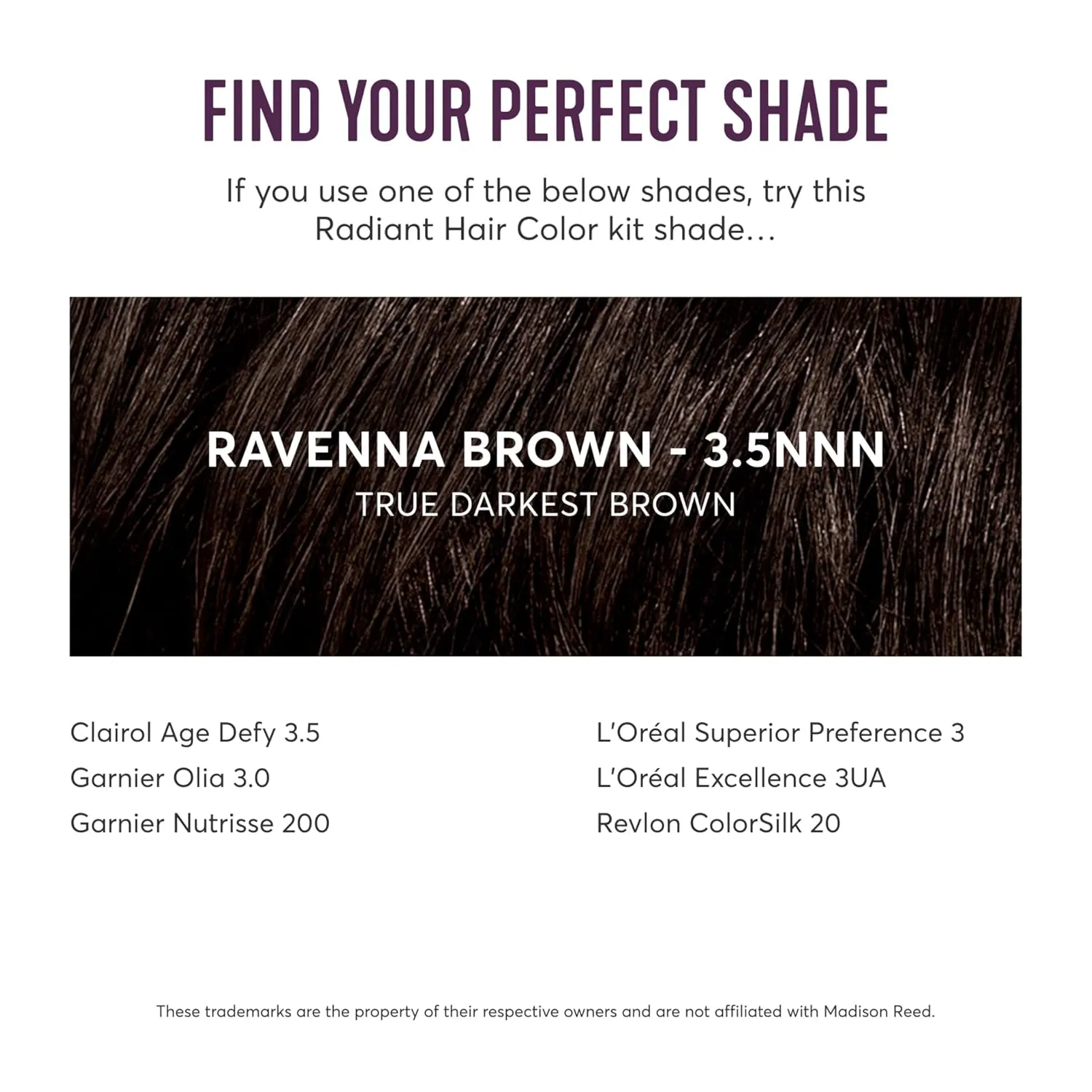 Madison Reed Radiant Hair Color Kit | 3.5NNN Darkest Brown (Ravenna Brown) for 100% Gray Hair Coverage | Salon Quality Permanent Hair Dye | PPD-Free & Ammonia-Free | (Packaging May Vary) 1 Pack