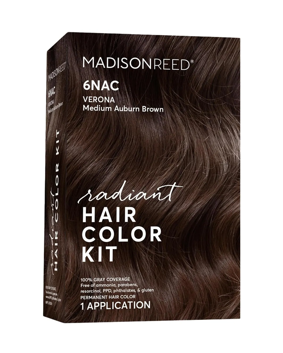 Madison Reed Radiant Hair Color Kit, Medium Chocolate Brown for 100% Gray Coverage, Ammonia-Free, 6NAC Verona Brown, Permanent Hair Dye, Pack of 1