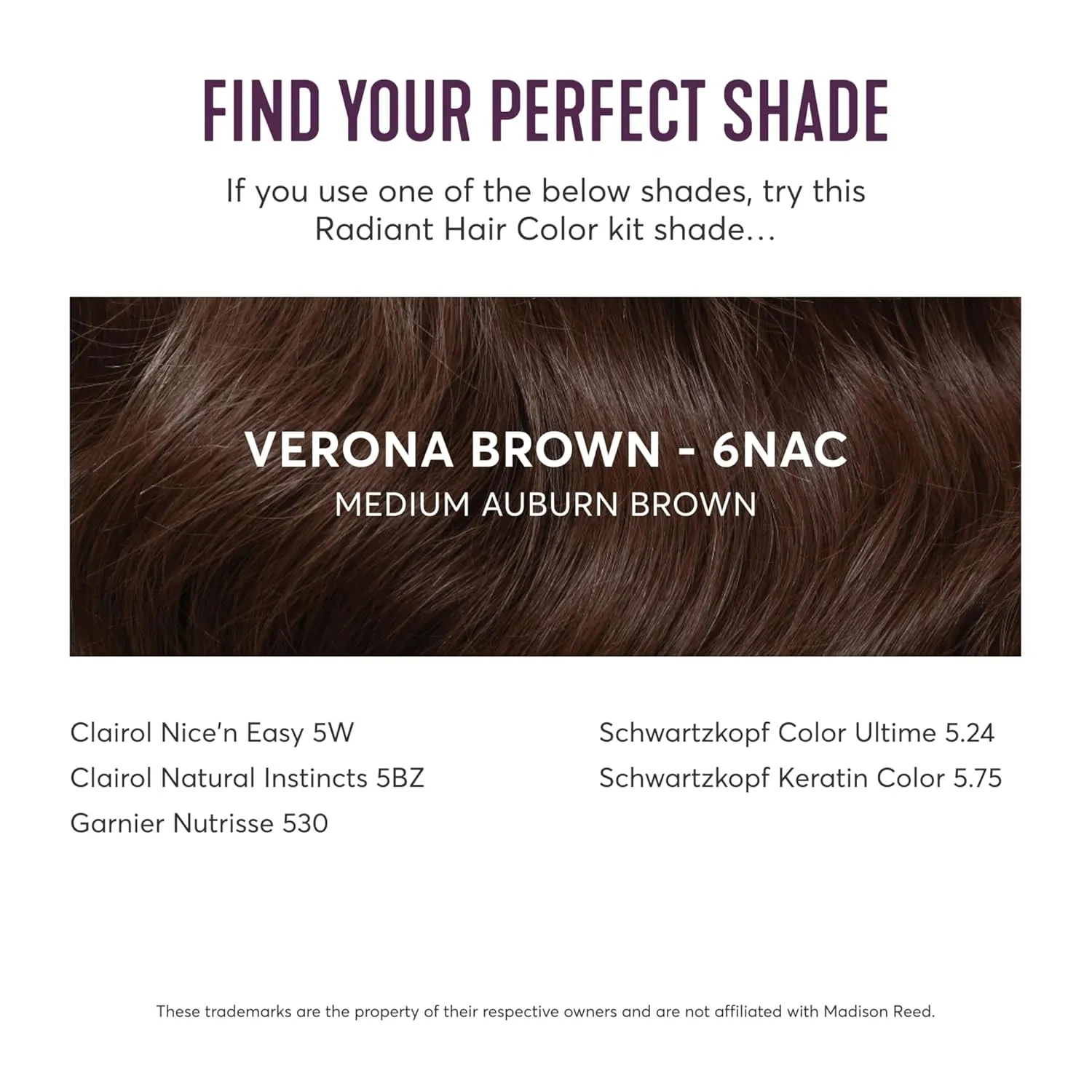 Madison Reed Radiant Hair Color Kit, Medium Chocolate Brown for 100% Gray Coverage, Ammonia-Free, 6NAC Verona Brown, Permanent Hair Dye, Pack of 1