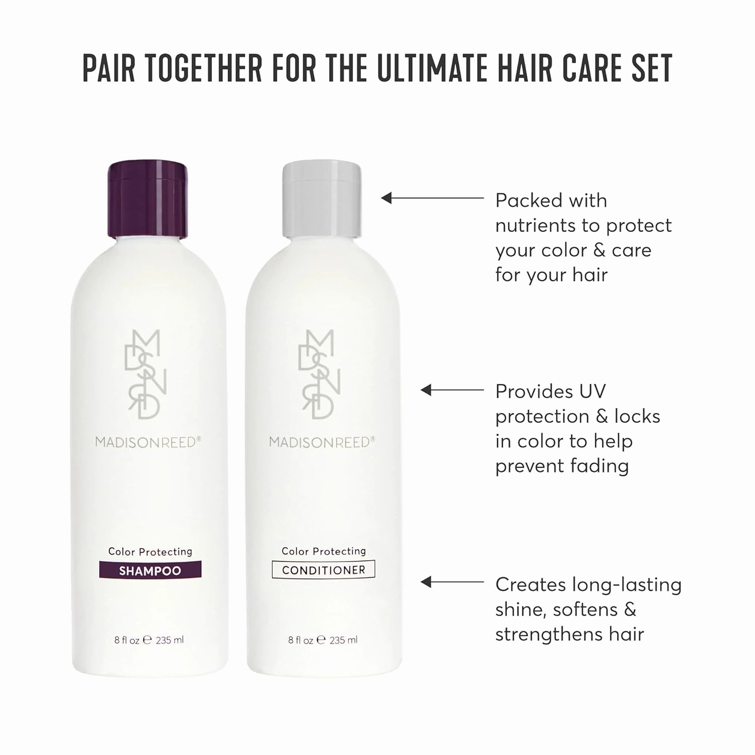 Madison Reed Color Protecting Conditioner, Locks in Color & Prevents Fading, Nourishes & Strengthens Hair, infused With Keratin & Argan Oil, Sulfate-Free - 8 Fl Oz (236 Ml)