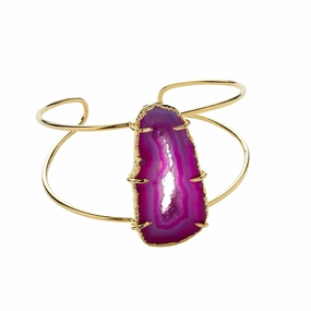 Magenta Pink Gemstone 'Summer Love' Cuff Bracelet