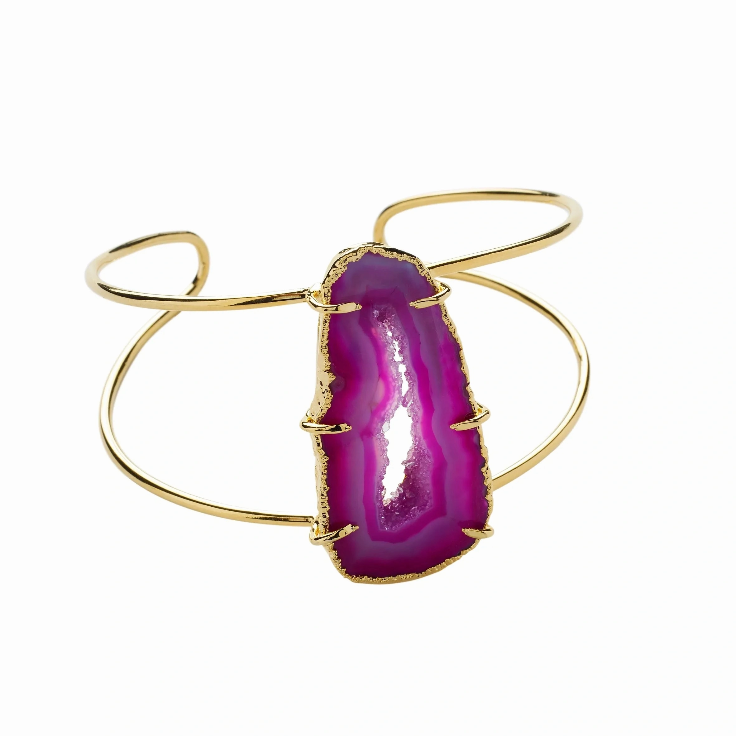 Magenta Pink Gemstone 'Summer Love' Cuff Bracelet