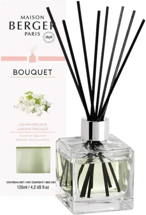 Maison Berger - Precious Jasmine Scented Bouquet - Home Fragrance Diffuser   8 Sticks - Long Lasting, Soft and Continuous Diffusion - 125 ml