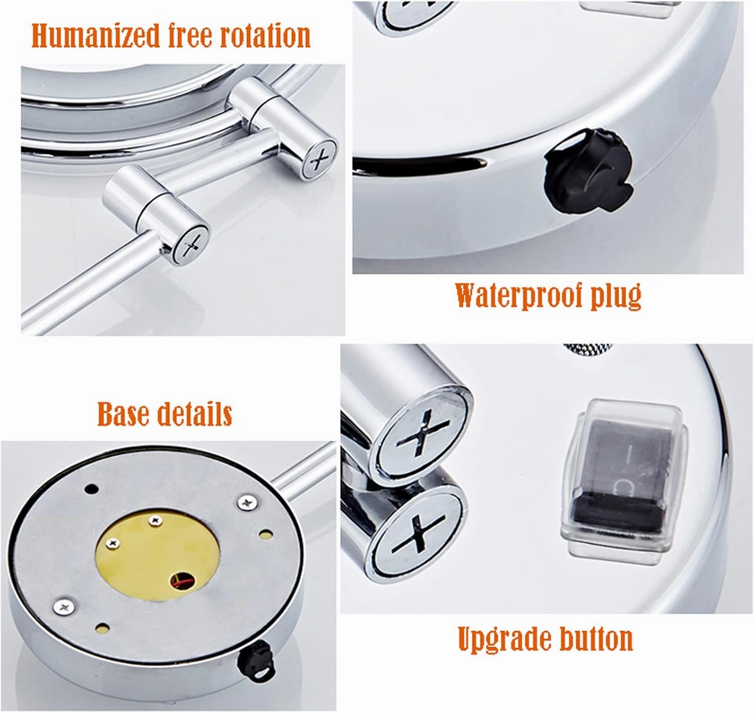 Makeup Mirror Lights Led, Wall Mounted Lighted Makeup Vanity Mirror, Rechargeable Detachable Folding 360 Degree Swivel, for Bedroom Bathroom Hotel