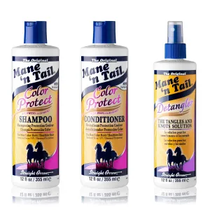 Mane 'n Tail Original Color Protect Shampoo   Conditioner 12 Ounce Each with 12 Ounce Detangler Spray