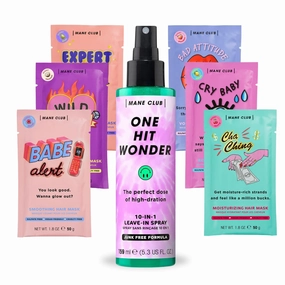 MANE CLUB Deep Conditioner Variety Pack (6 Pack) & 10-in-1 Leave-In Spray (5.3 oz) Bundle - Vegan, Cruelty-Free, Sulfate & Paraben-Free