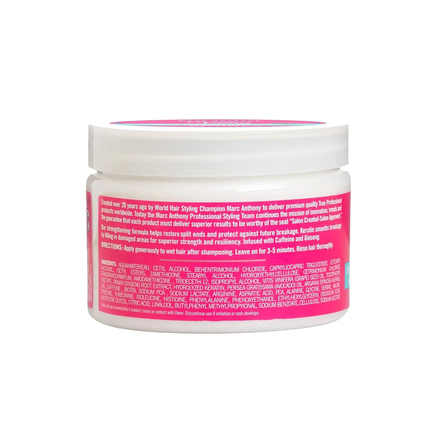 Marc Anthony Argan Oil Caffeine Keratin Hair Mask - Sulfate Free, Leave In Deep Conditioner Volumizer for Dry Damaged Hair - Anti Breakage & Growth