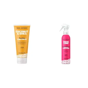 Marc Anthony Curl Cream, Coconut Oil & Shea Butter with Leave-In Conditioner Spray, Biotin, Caffeine & Ginseng