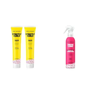 Marc Anthony Curl Cream with Shea Butter & Oils Defines & Softens Curly & Wavy Hair & Leave-In Conditioner Spray & Detangler, Grow Long Biotin - Anti-Frizz Deep Conditioner