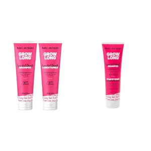 Marc Anthony Grow Long Shampoo and Conditioner Set with Super-Fast Strength Shampoo - Anti-Frizz, Anti-Breakage Formulas with Caffeine, Ginseng and Vitamin E For Longer, Stronger Hair - 8.4 fl oz