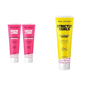 Marc Anthony Shampoo and Conditioner Gift Set, Grow Long Biotin - Anti-Frizz Deep Conditioner & Strictly Curls Curl Defining Styling Lotion, 8.3 Ounce Tube