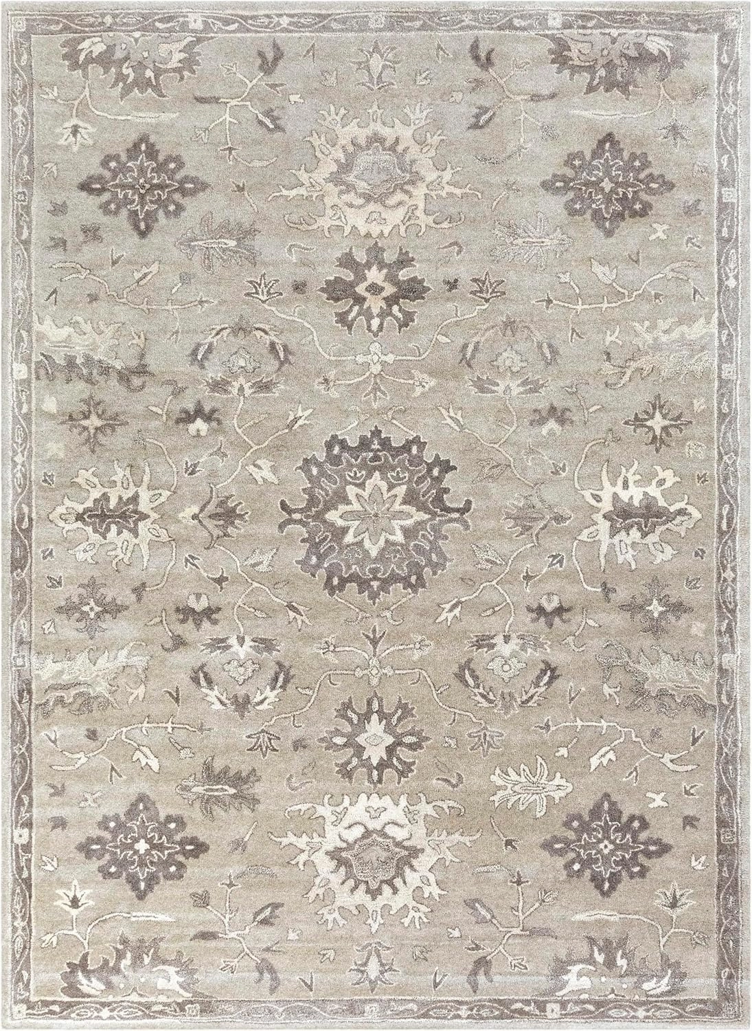 Mark&Day Wool Rugs, 12x18 Ness Traditional Taupe Area Rug, Beige Grey Brown Carpet for Living Room, Bedroom or Kitchen (12' x 18')