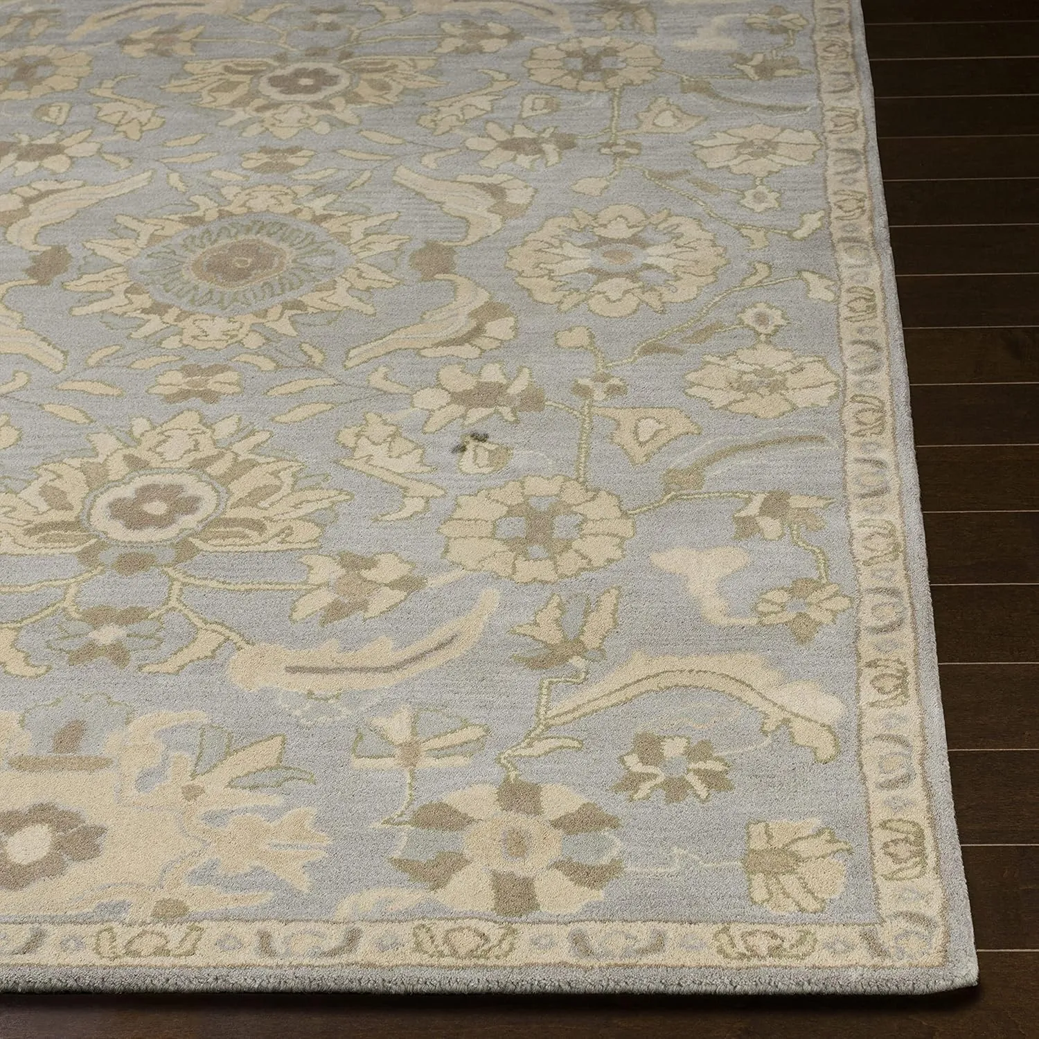 Mark&Day Wool Rugs, 2x3 Caraquet Traditional Light Gray Area Rug, Beige Grey Carpet for Living Room, Bedroom or Kitchen (2' x 3')