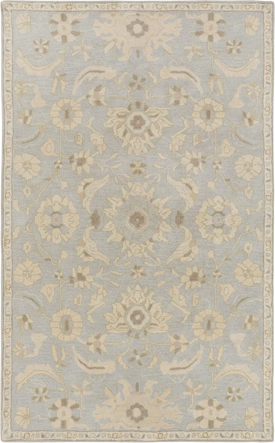 Mark&Day Wool Rugs, 2x3 Caraquet Traditional Light Gray Area Rug, Beige Grey Carpet for Living Room, Bedroom or Kitchen (2' x 3')