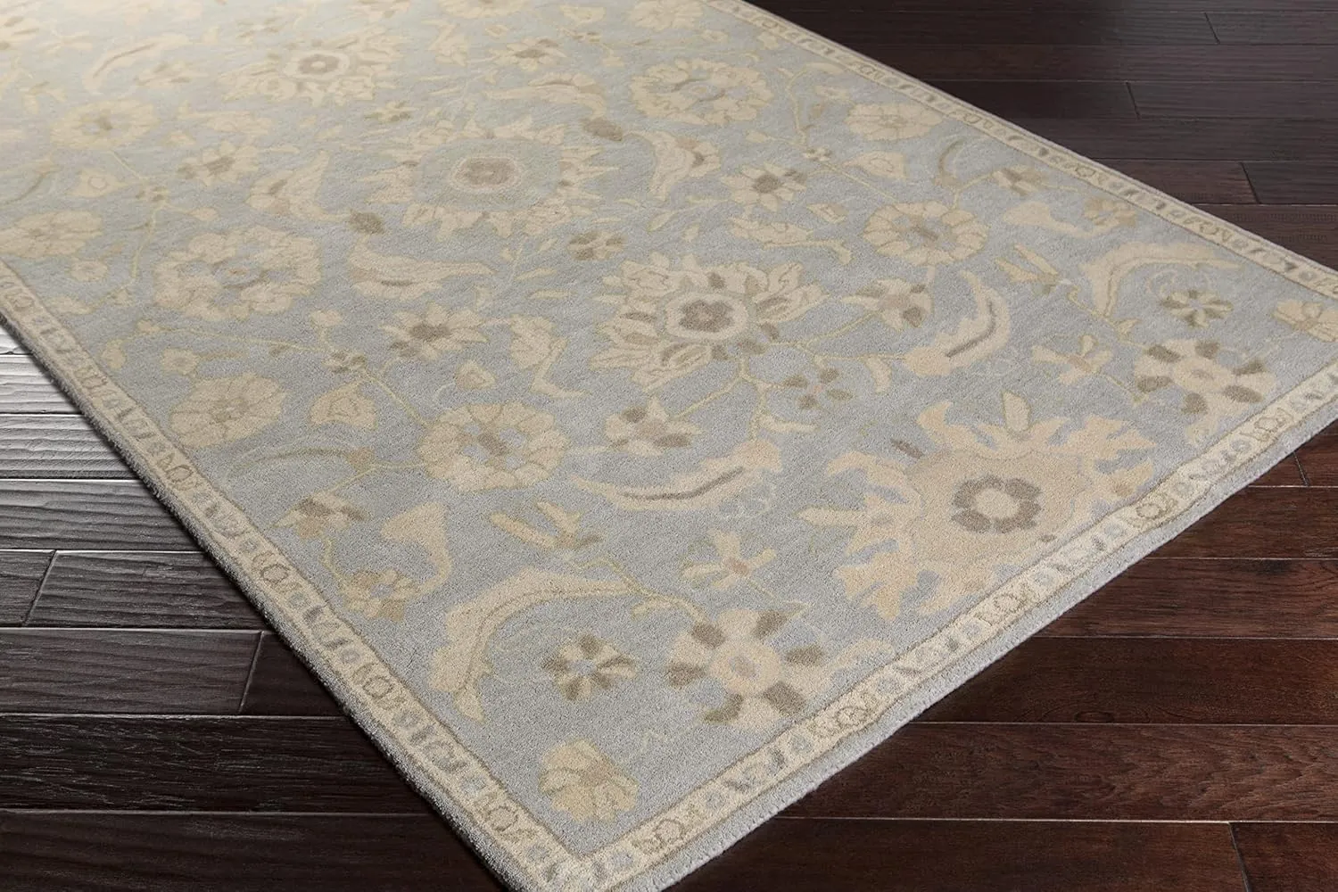 Mark&Day Wool Rugs, 2x3 Caraquet Traditional Light Gray Area Rug, Beige Grey Carpet for Living Room, Bedroom or Kitchen (2' x 3')