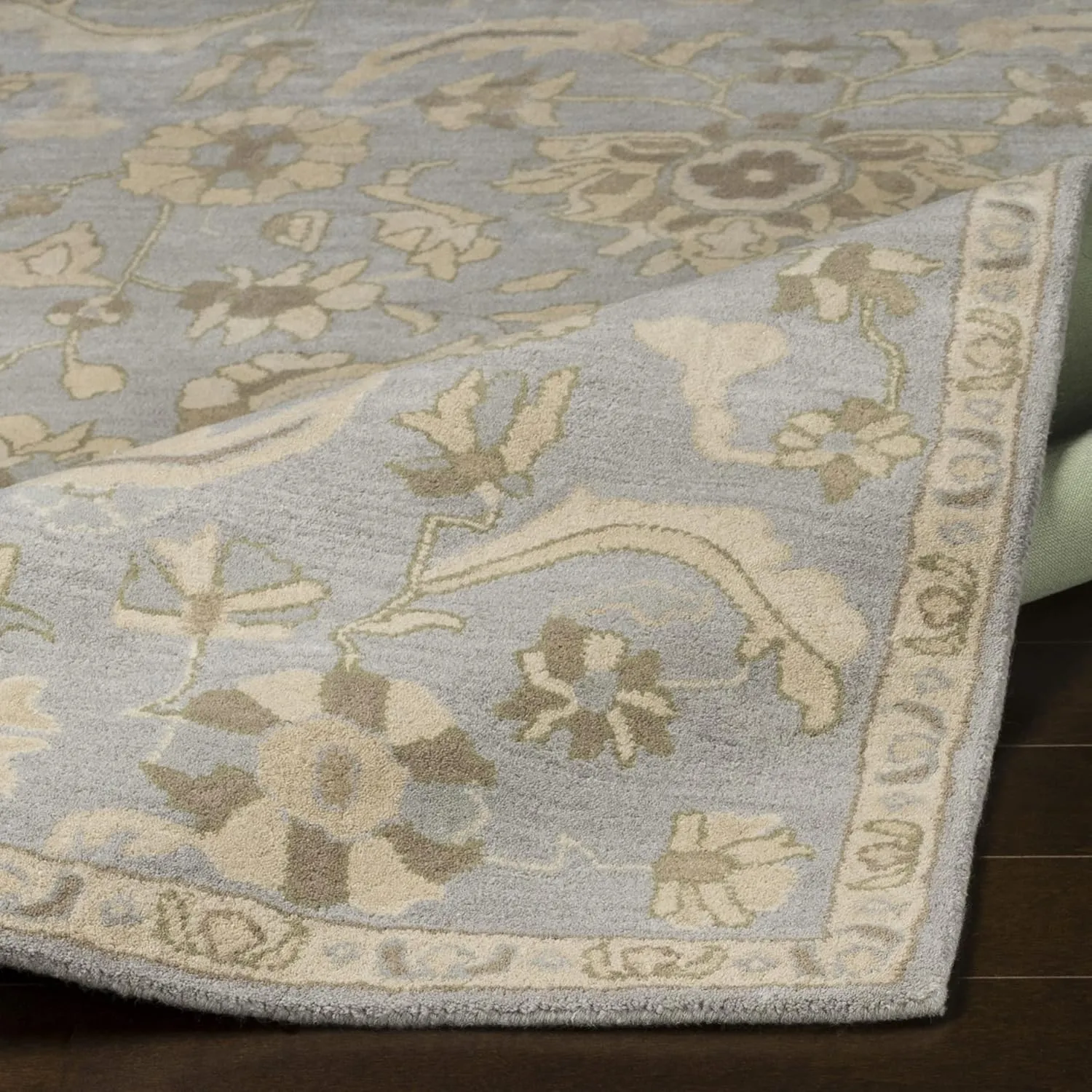Mark&Day Wool Rugs, 2x3 Caraquet Traditional Light Gray Area Rug, Beige Grey Carpet for Living Room, Bedroom or Kitchen (2' x 3')