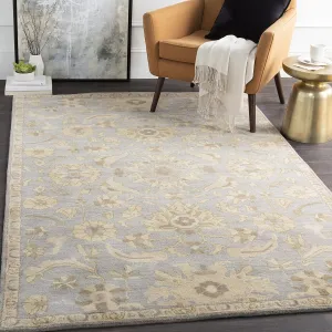 Mark&Day Wool Rugs, 2x3 Caraquet Traditional Light Gray Area Rug, Beige Grey Carpet for Living Room, Bedroom or Kitchen (2' x 3')