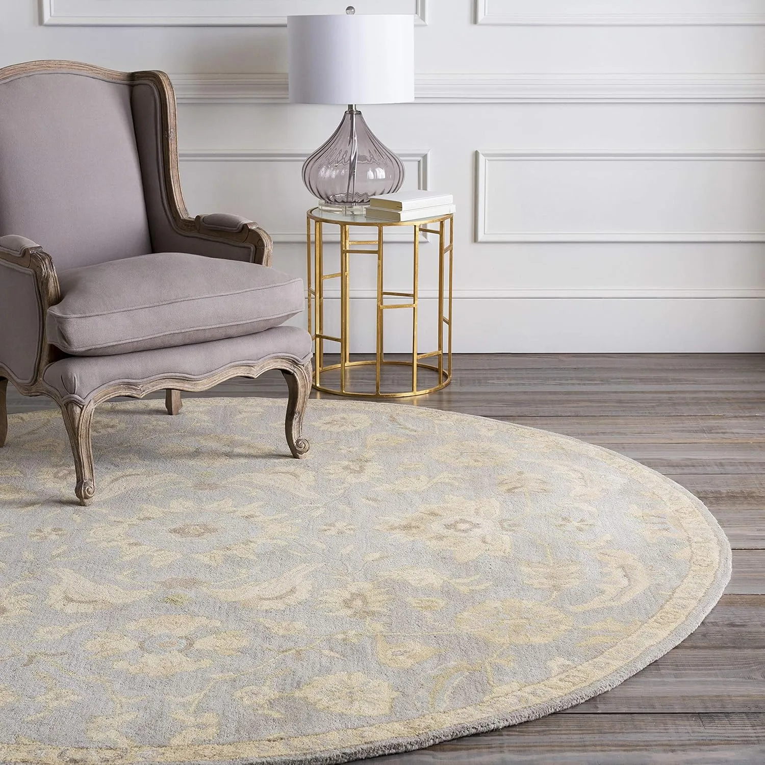 Mark&Day Wool Rugs, 2x3 Caraquet Traditional Light Gray Area Rug, Beige Grey Carpet for Living Room, Bedroom or Kitchen (2' x 3')