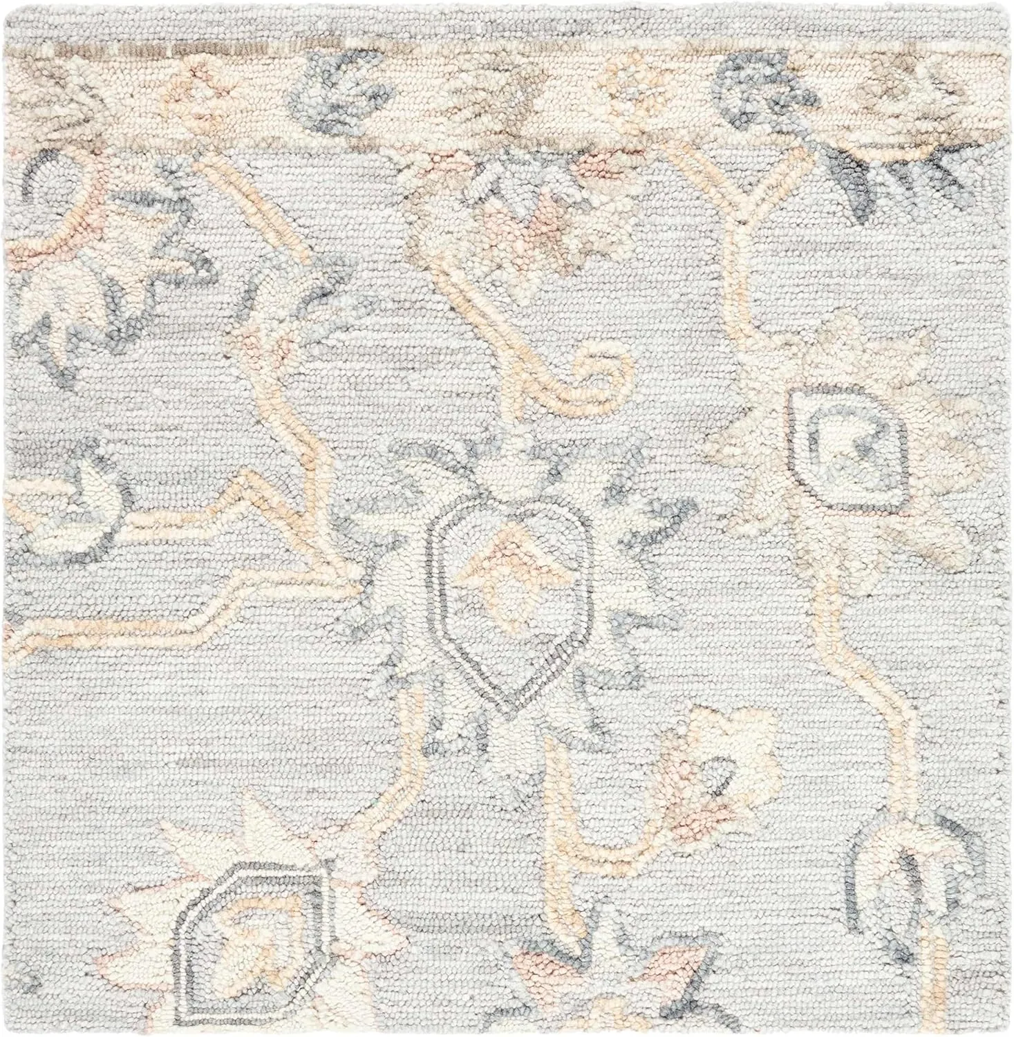 Mark&Day Wool Rugs, 2x8 Asma Traditional Light Silver Runner Area Rug, Grey Off-White Pearl Carpet for Hallway, Kitchen, Bedroom or Living Room (2'6" x 8' Runner)