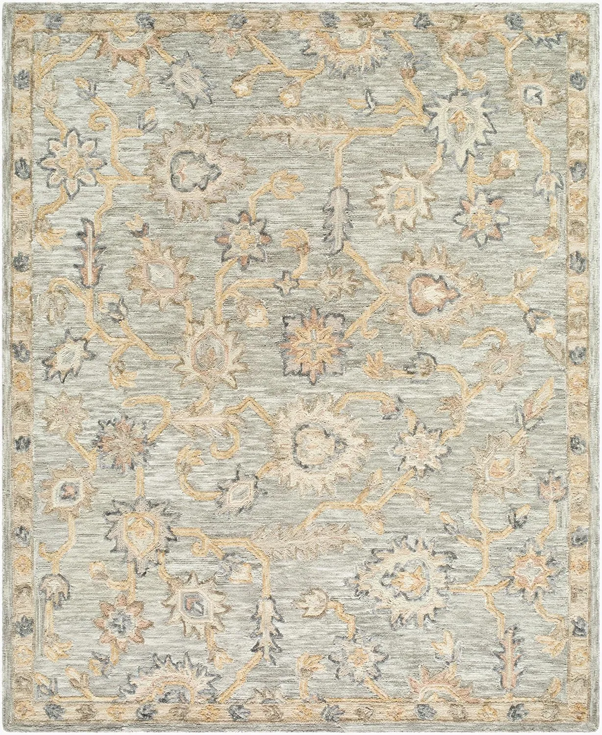 Mark&Day Wool Rugs, 2x8 Asma Traditional Light Silver Runner Area Rug, Grey Off-White Pearl Carpet for Hallway, Kitchen, Bedroom or Living Room (2'6" x 8' Runner)
