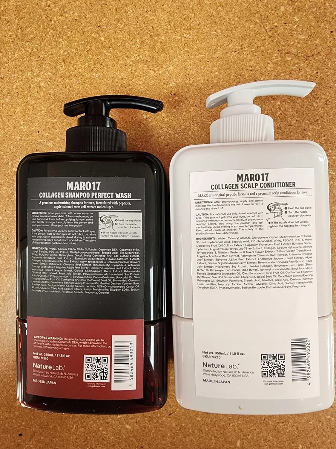 MARO17 Japan's #1 Collagen Shampoo Perfect Wash & Conditioner Duo - Moisturizing, Hair Thickening Shampoo & Conditioner Set - Cleanses Dirt & Regenerate Collagen to Support Healthy Scalp & Fuller Hair