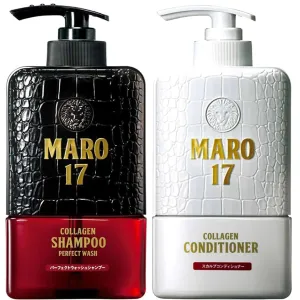 MARO17 Japan's #1 Collagen Shampoo Perfect Wash & Conditioner Duo - Moisturizing, Hair Thickening Shampoo & Conditioner Set - Cleanses Dirt & Regenerate Collagen to Support Healthy Scalp & Fuller Hair
