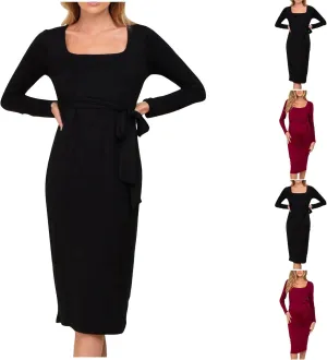 Maternity Dress,Long Sleeve Spring Maternity Dresses Soft Stretch Spring Dresses for Women Elegant 2025
