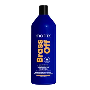 MATRIX Brass Off Blue Conditioner - Tones and Removes Brassy Orange Undertones, Pigmented Conditioner For Color Treated Hair and Lightened Brunettes, Salon Conditioner & Vegan
