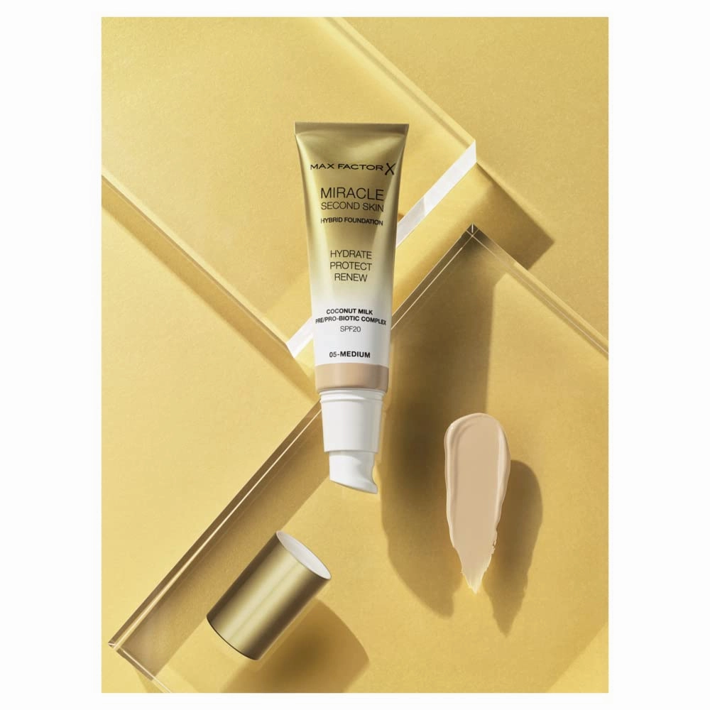 Max Factor Miracle Second Skin Foundation SPF 20-08 Medium Tan Foundation Women 1.01 oz