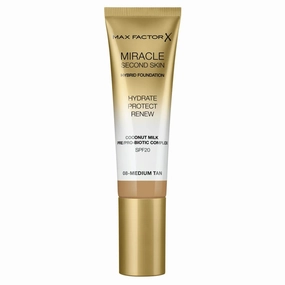 Max Factor Miracle Second Skin Foundation SPF 20-08 Medium Tan Foundation Women 1.01 oz
