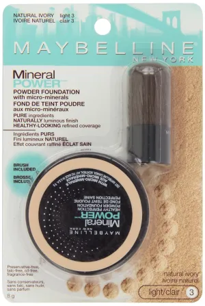 Maybelline New York Mineral Power Powder Foundation, Natural Ivory, 0.28 Ounce