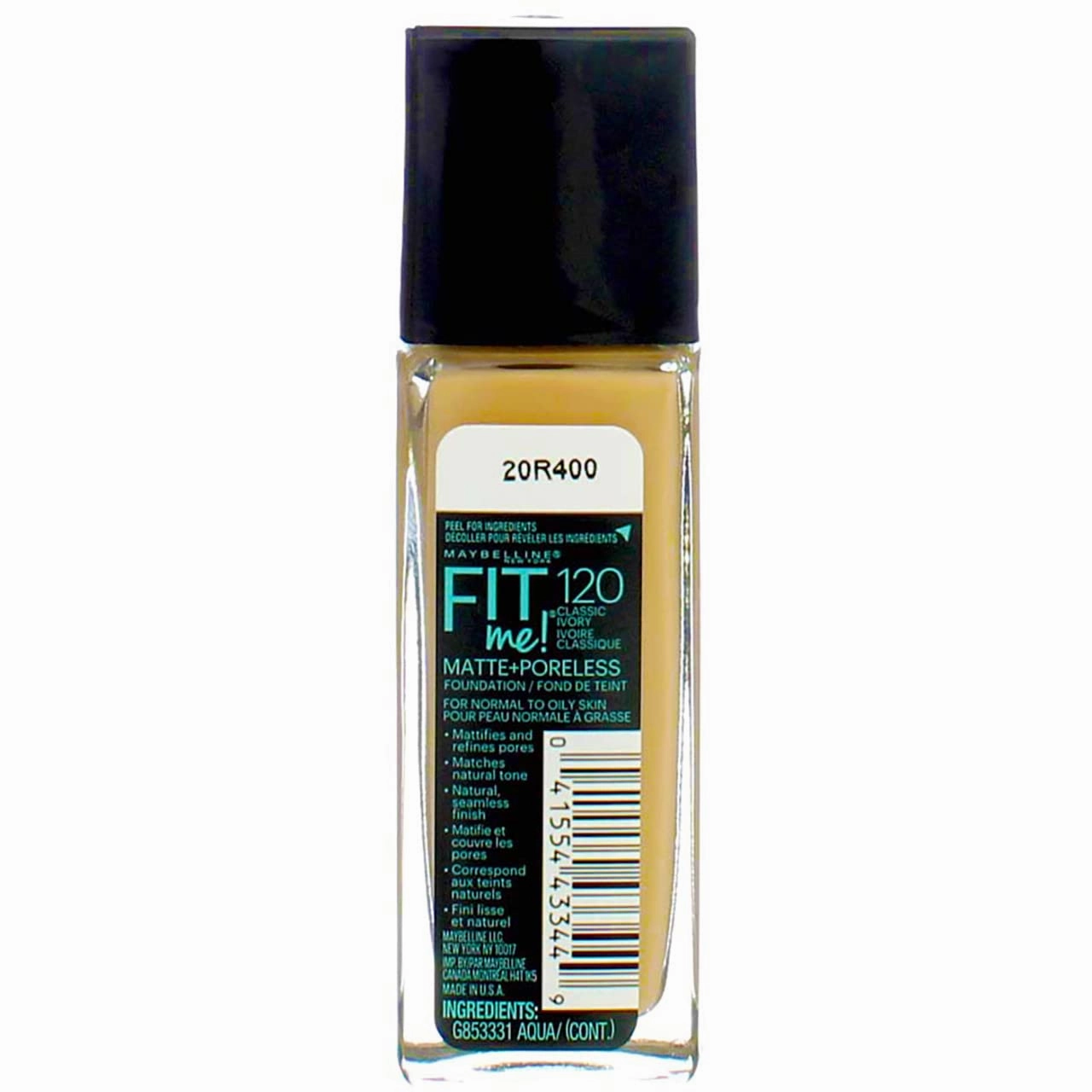 Maybelline New York Fit Me! Matte   Poreless Foundation, Classic Ivory [120] 1 oz (Pack of 5)