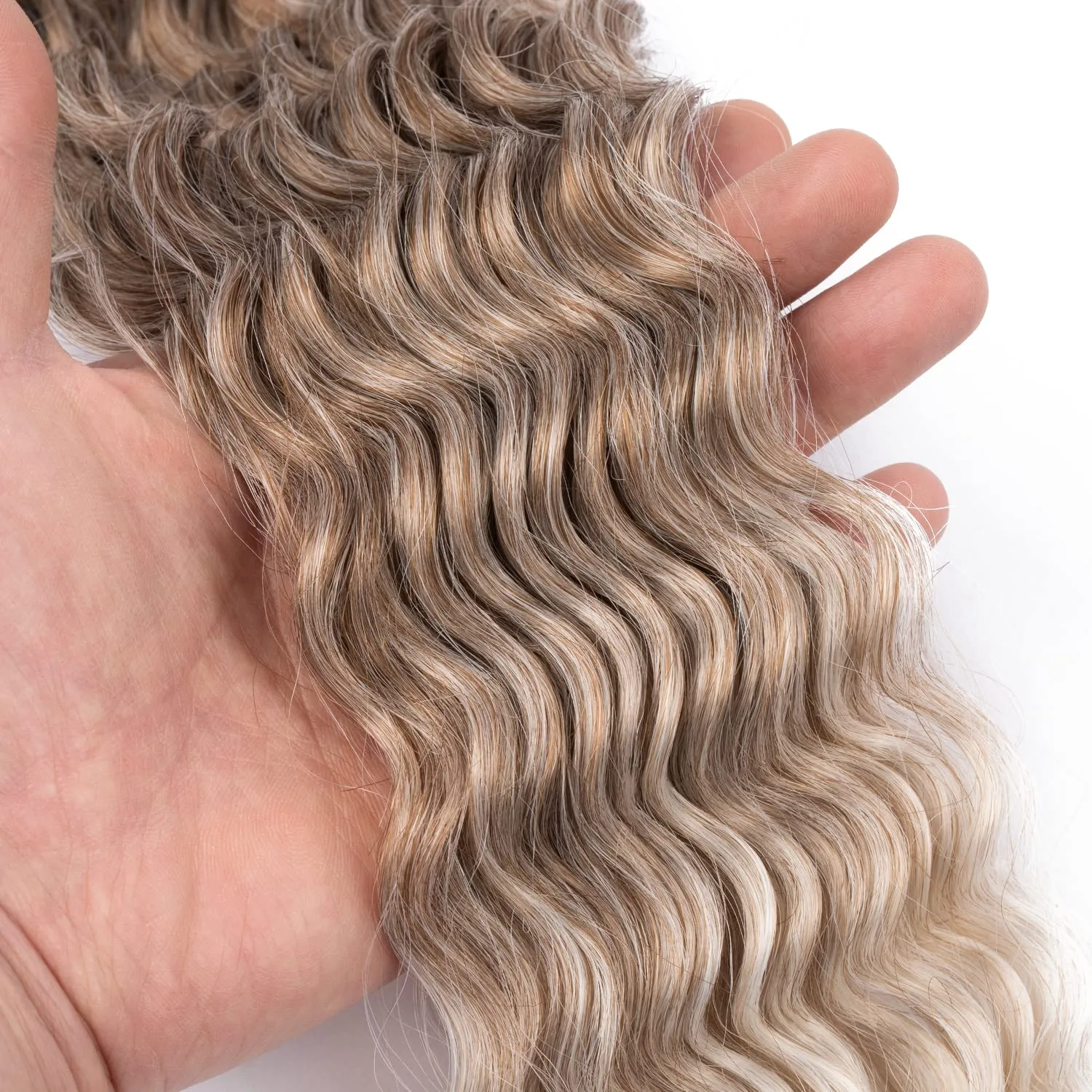 MAYSA Curly Braiding Crochet Hair Synthetic Deep Wave Crochet Hair 30 Inch 6Packs Ocean Wave Hair Extension for Women #10/56c Brown mix Blond