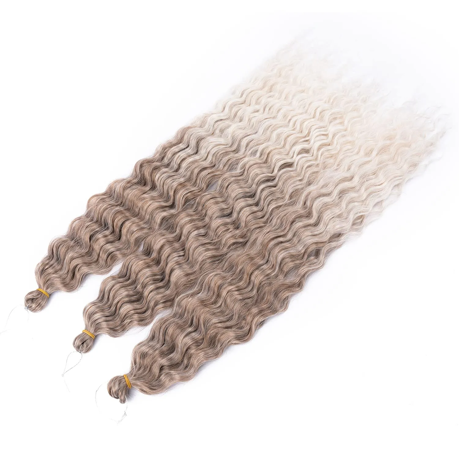 MAYSA Curly Braiding Crochet Hair Synthetic Deep Wave Crochet Hair 30 Inch 6Packs Ocean Wave Hair Extension for Women #10/56c Brown mix Blond