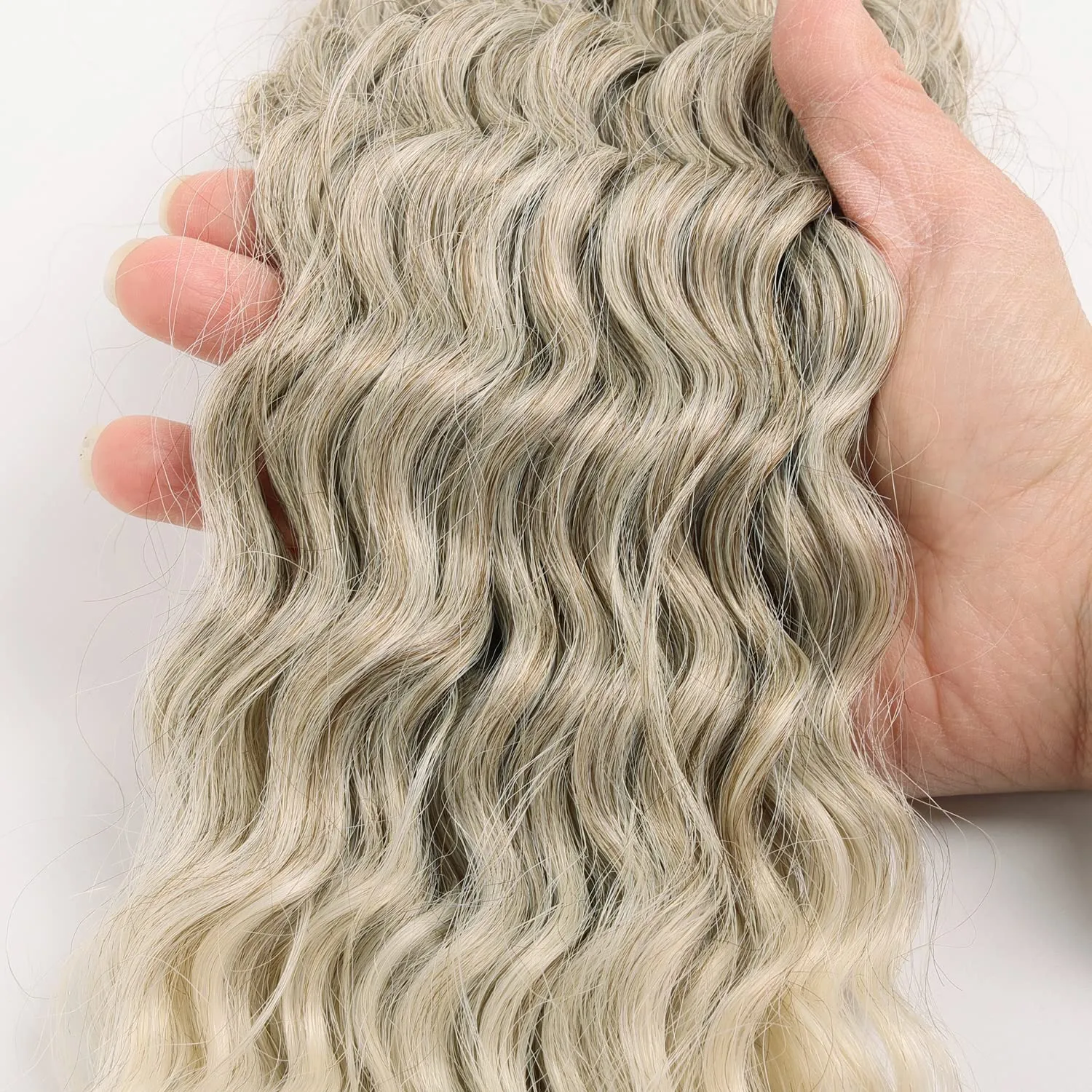 MAYSA Ocean Wave Crochet Hair Extensions, Cyan Brown Curly Braiding Crochet Hair, 22 Inch 6Packs Ombre Crochet Hair Extensions for Women #10/60