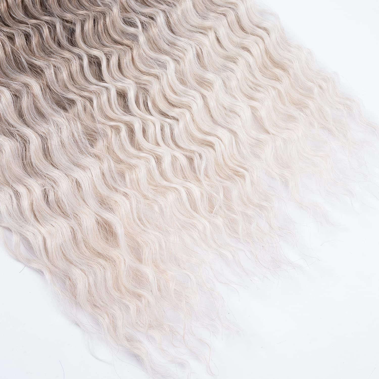 MAYSA Brown Curly Braiding Crochet Hair Extensions Synthetic Ocean Wave Crochet Hair 22inch 6Packs Ombre Crochet Hair Extension for Women #10/56c Brown mix Blond