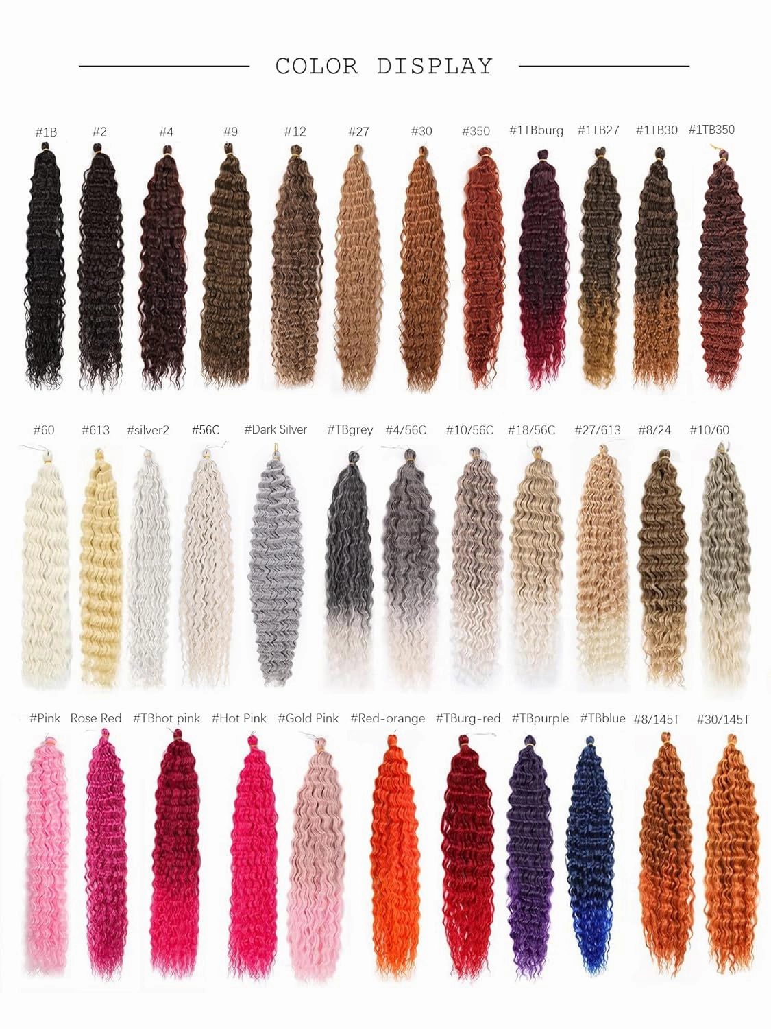 MAYSA Brown Curly Crochet Hair for Women Synthetic Wavy Crochet Hair 22 Inch 6Packs Ocean Wave Braiding Hair Extension #12Brown